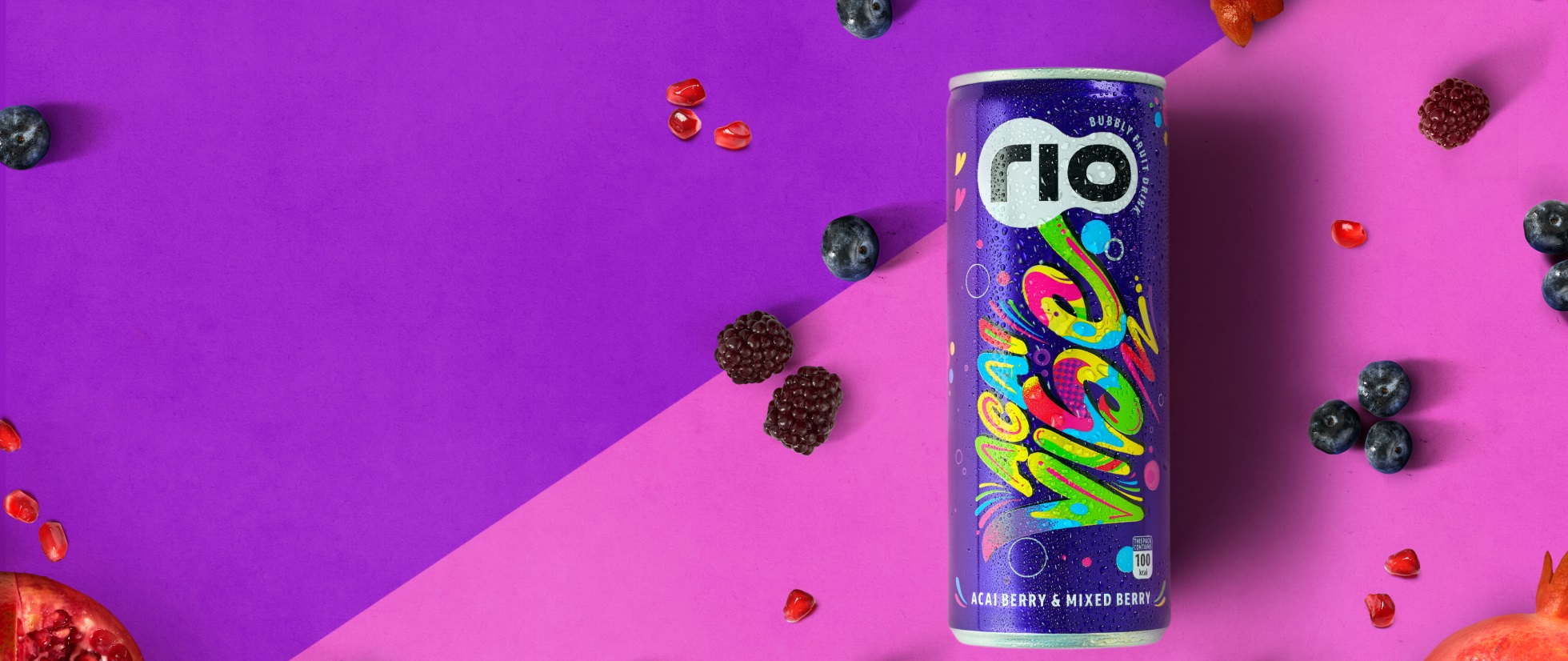 Rio Acai Berry and Mixed Berry Bubbly Fruit Drink